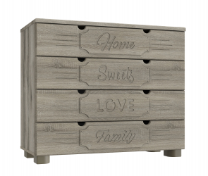 Комод ДримСтар ДС-12 дуб эвок/дуб сонома темный