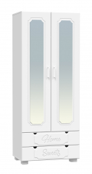 Шкаф для одежды с зеркалом ДримСтар ДС-60К белое дерево