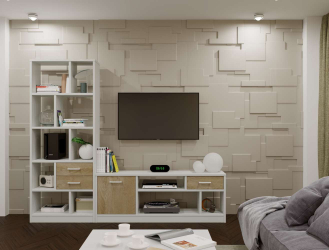 Набор мебели для гостиной Виктория-003 белый структурный/дуб роше