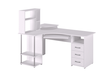 Стол компьютерный С-237 с полкой СЕ-237 белый структурный