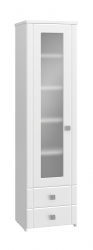 Шкаф-пенал со стеклом Изабель ИЗ-63К белое дерево