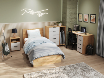 Комплект мебели для спальни Оптима ОП-104 дуб крафт золотой/меренга