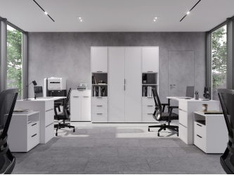 Комплект мебели для офиса Оптима ОП-114 белый структурный/меренга