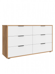 Комод Оптима ОП-16 (1352х426) дуб крафт золотой/меренга