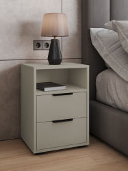 Тумба прикроватная Оптима ОП-07 глиняный серый/риолит