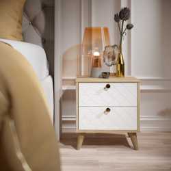 Тумба прикроватная Велламо ВО-01 блэквуд ячменный/бланж