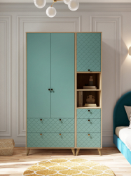 Комплект мебели для спальни Велламо ВО-112 блэквуд ячменный/бирюза