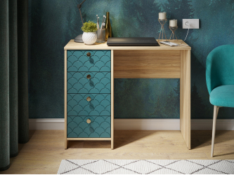 Стол Велламо ВО-10 блэквуд ячменный/морская волна