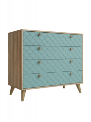 Комод Велламо ВО-12 блэквуд ячменный/бирюза