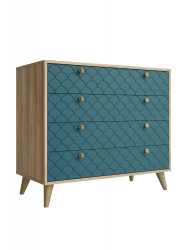 Комод Велламо ВО-12 блэквуд ячменный/морская волна