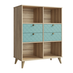 Тумба Велламо ВО-04 блэквуд ячменный/бирюза