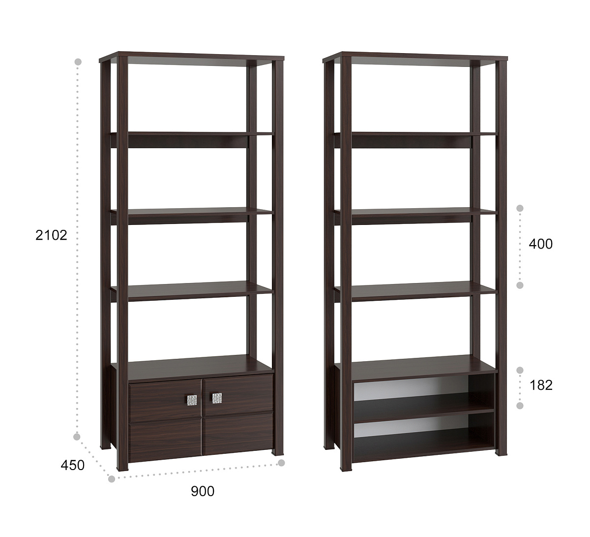 Стеллаж открытый Изабель ИЗ-62К орех темный