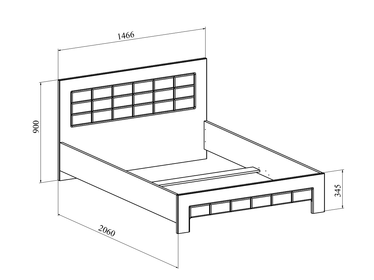 Кровать Изабель ИЗ-711K (2000x1400) орех темный
