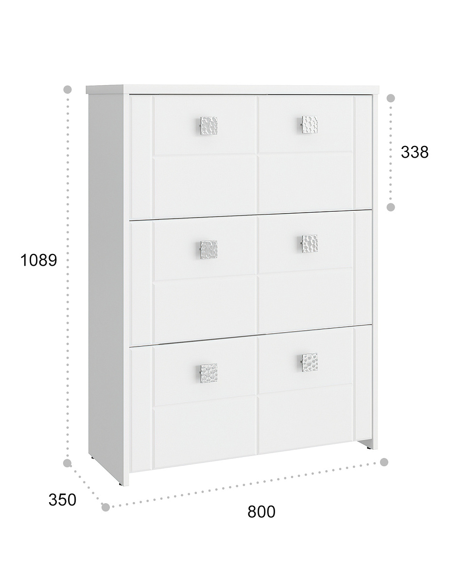 Шкаф под обувь Изабель ИЗ-55К белое дерево