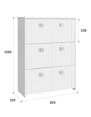 Шкаф под обувь Изабель ИЗ-55К белое дерево