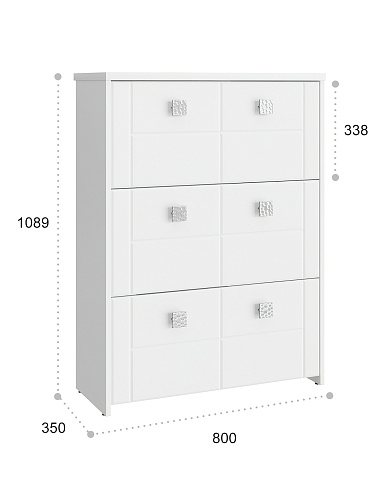 Шкаф под обувь Изабель ИЗ-55К белое дерево