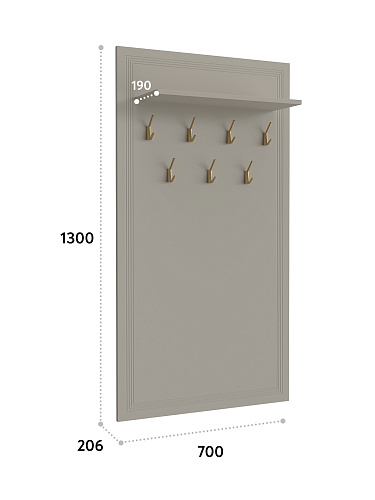 Вешалка Оливия ОЛ-15 (700х1300) глиняный серый/риолит