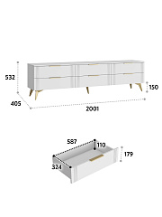 Тумба ТВ Стелла СТ-01 белый бриллиант/бланж