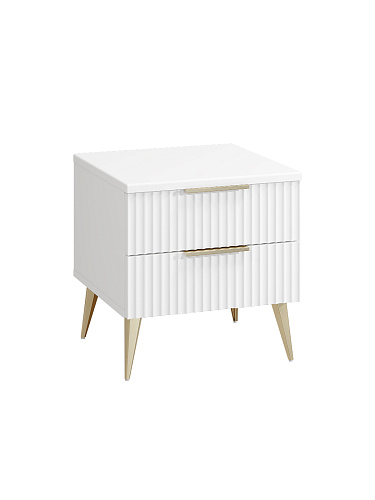 Тумба прикроватная Афина АФ-02 белый бриллиант/бланж