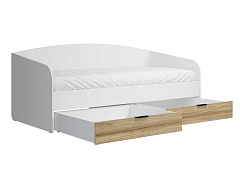 Кровать Скайлайт СЛ-31К (90/200) блэквуд ячменный/белый