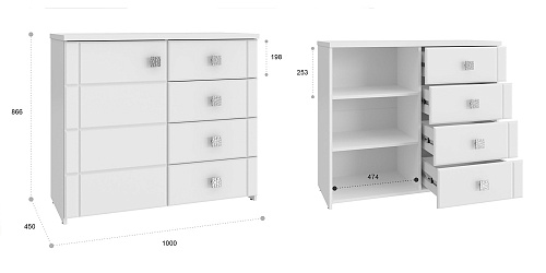 Комод Изабель ИЗ-52К белое дерево