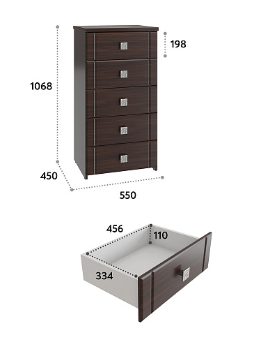 Комод Изабель ИЗ-51К орех темный