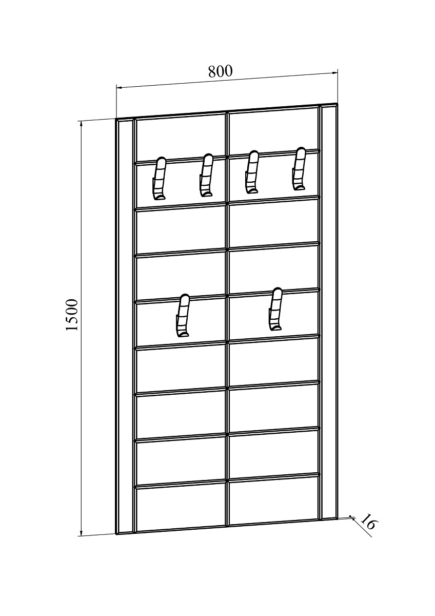 Вешалка Изабель ИЗ-80 орех темный
